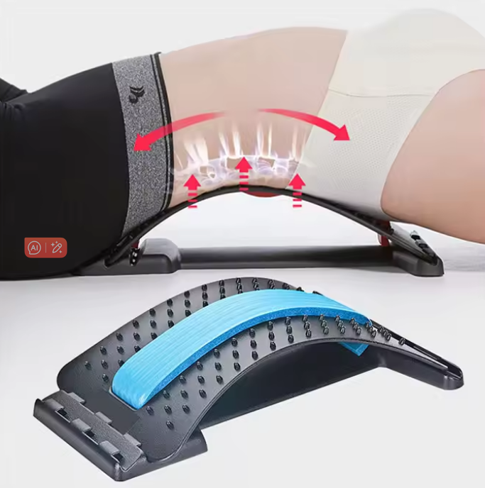 Orthopedic Back Lumbar Stretcher with Heat Therapy Chiropractic Massager for Body Yoga Posture Support Foam