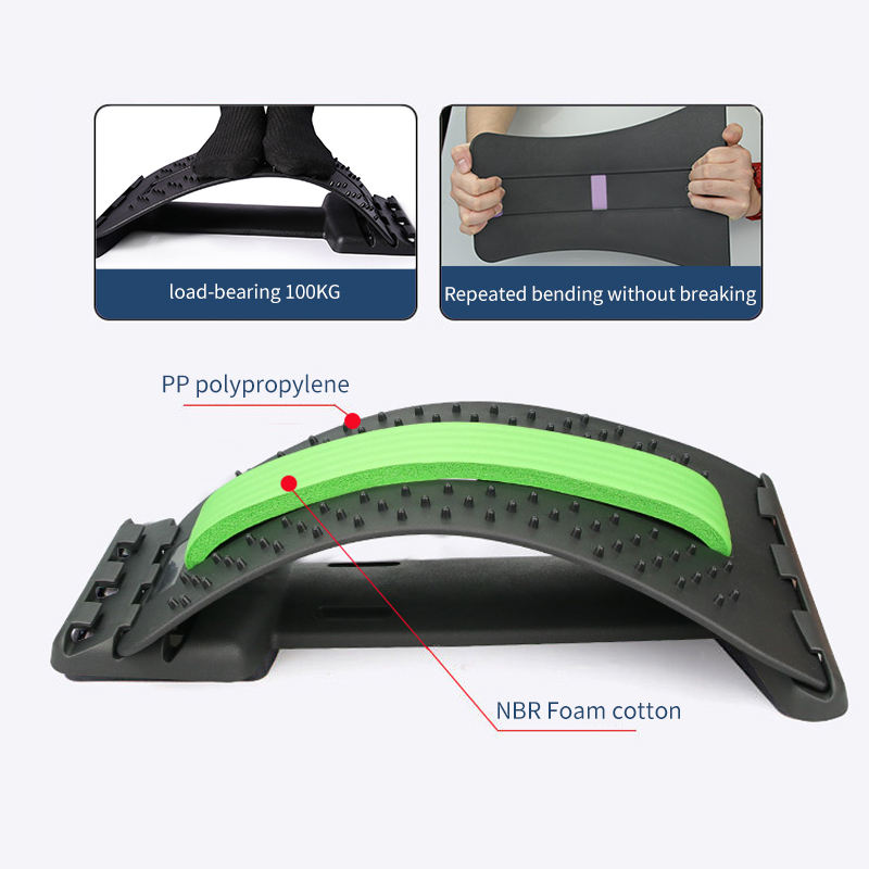 Orthopedic Back Lumbar Stretcher with Heat Therapy Chiropractic Massager for Body Yoga Posture Support Foam